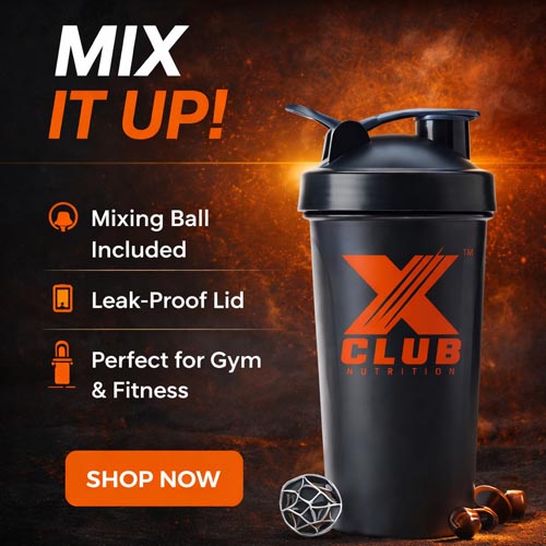 Xclub Nutrition Gym Shaker Bottle Black 750ml - Image 2