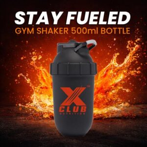 Xclub Nutrition Gym Shaker Bottle Black 500ml